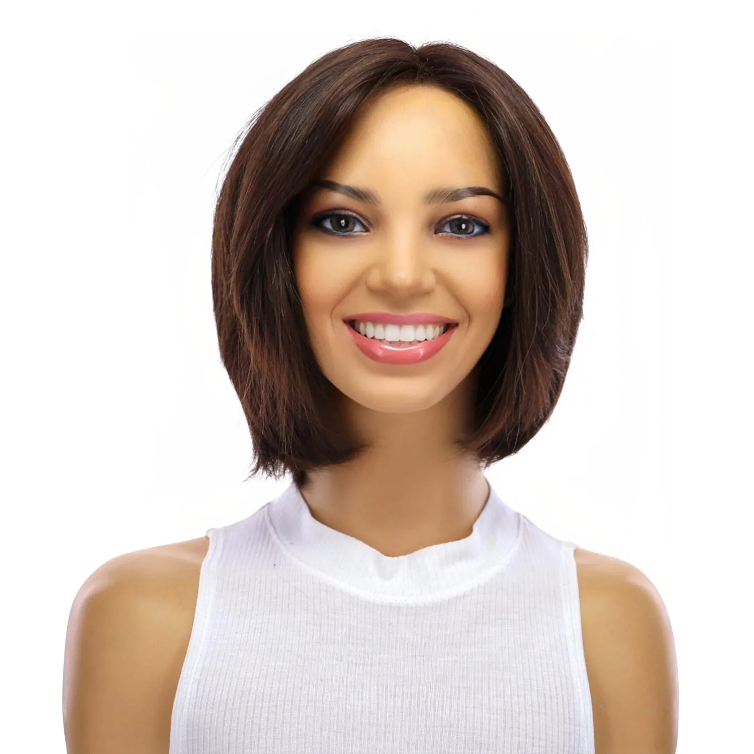 12" Luxe Pixie Silk Top Wig #4 Dark Brown