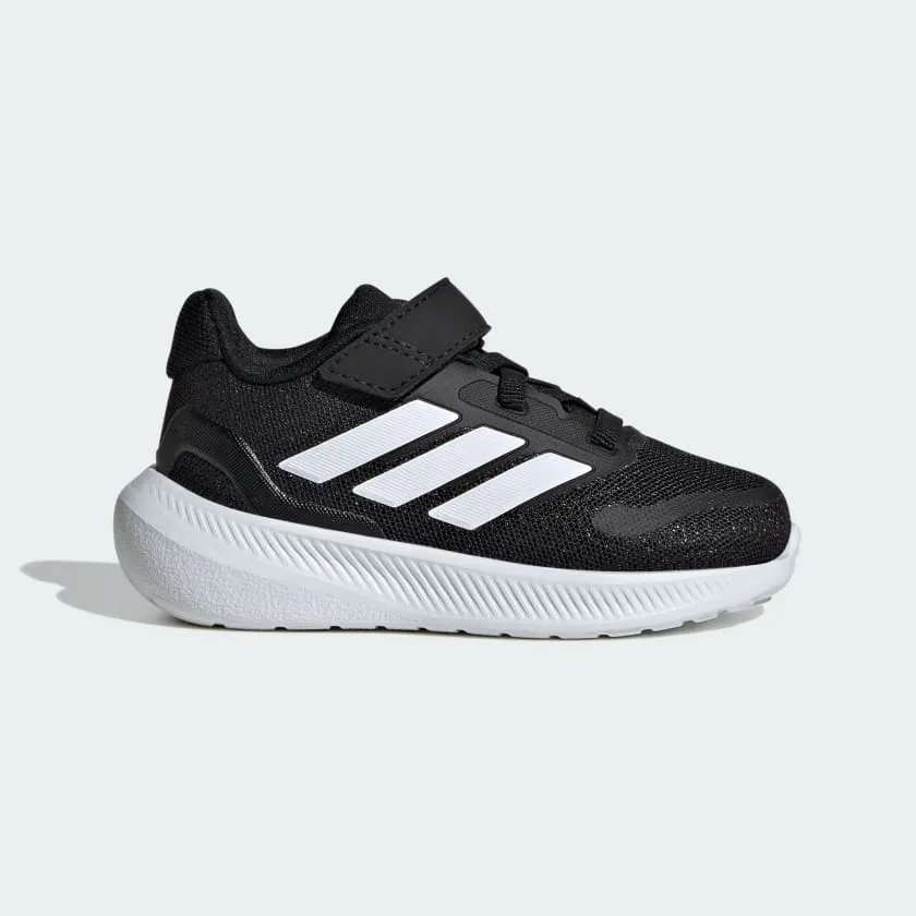ADIDAS KID'S RUNFALCON 5 HOOK N' LOOP BLACK/WHITE RUNNING SHOES