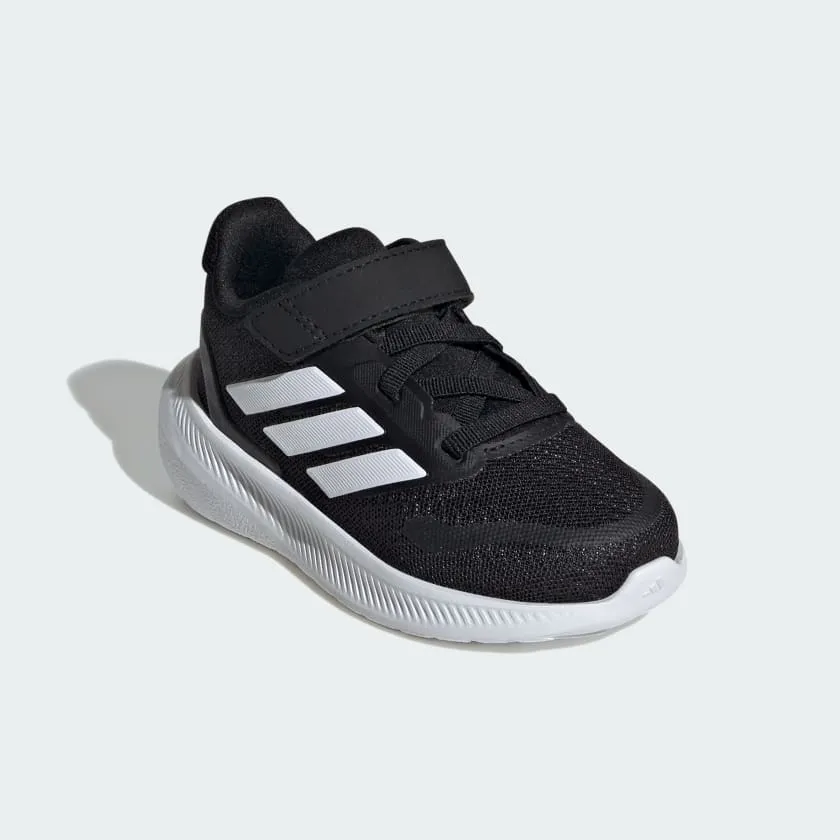 ADIDAS KID'S RUNFALCON 5 HOOK N' LOOP BLACK/WHITE RUNNING SHOES