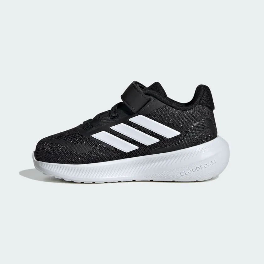 ADIDAS KID'S RUNFALCON 5 HOOK N' LOOP BLACK/WHITE RUNNING SHOES