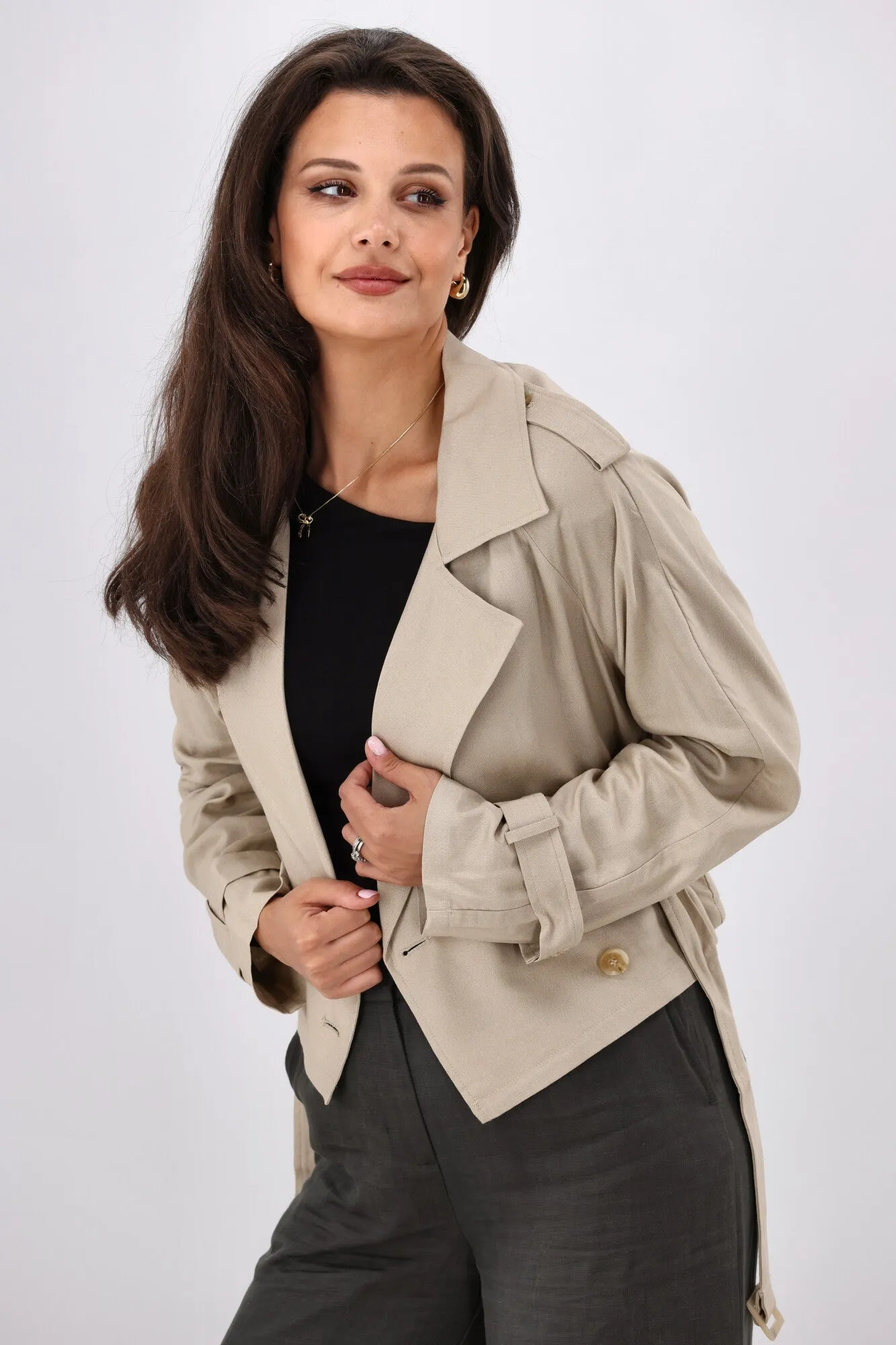 All About Eve Toledo Crop Trench Bone