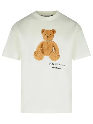 'Bear' White Cotton T-Shirt