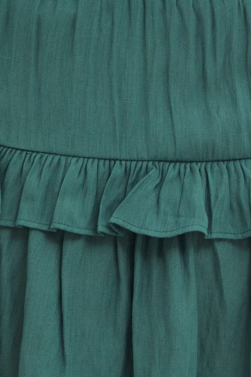 Blue Flare Skirt Mini High Rise