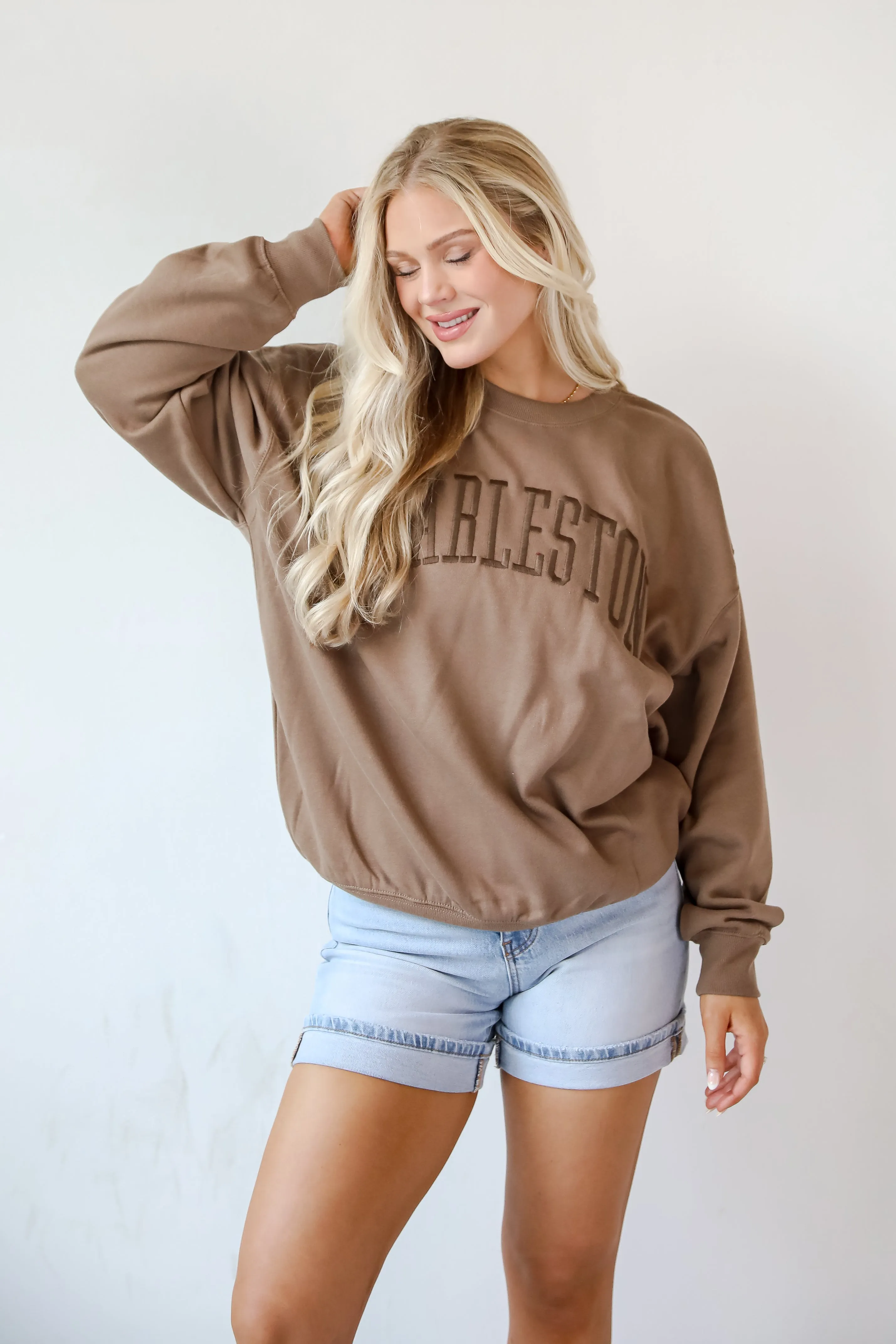 Brown Charleston Embroidered Sweatshirt