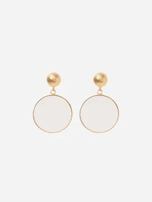 Charlotte 24ct Gold Plated Stud Earrings | White & Gold