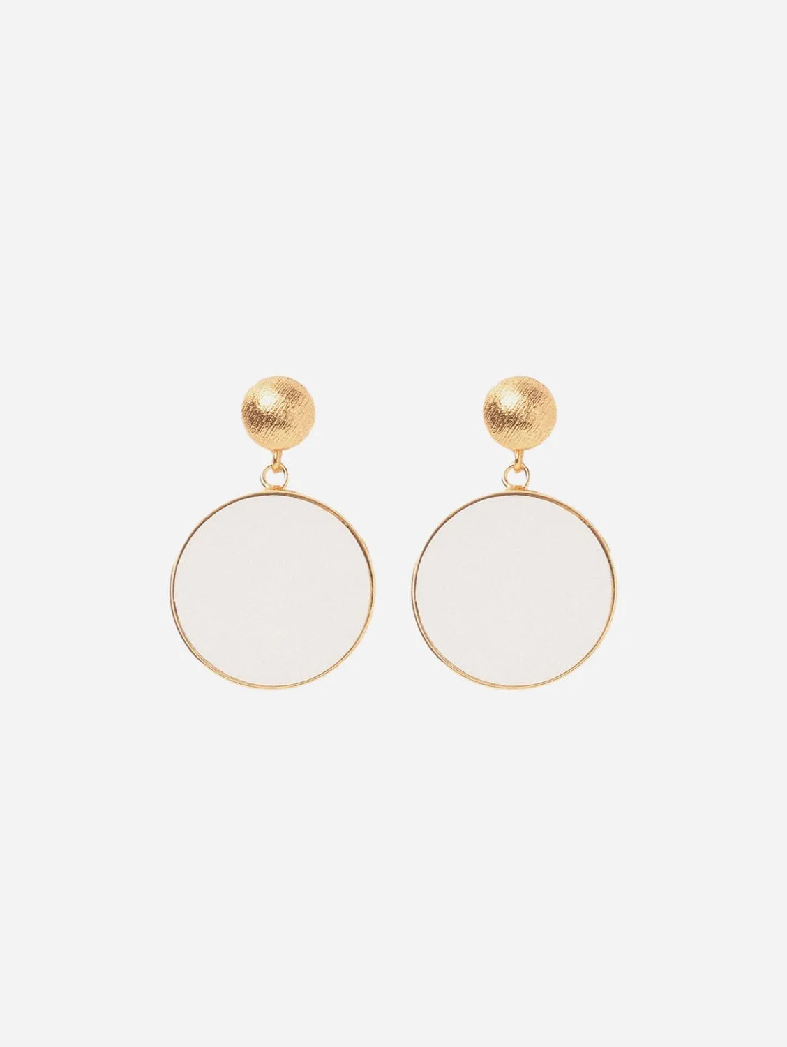 Charlotte 24ct Gold Plated Stud Earrings | White & Gold