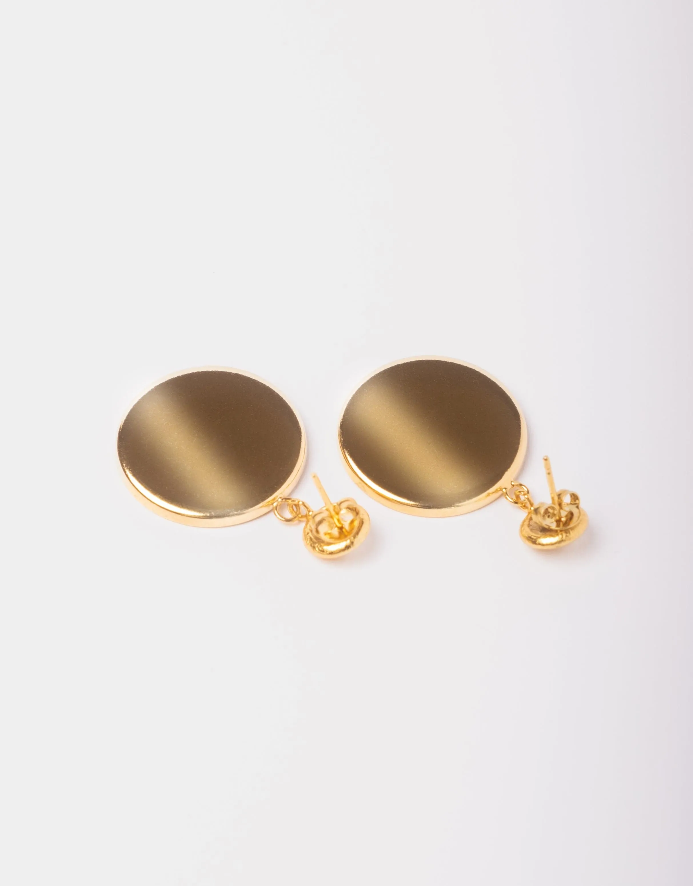 Charlotte 24ct Gold Plated Stud Earrings | White & Gold