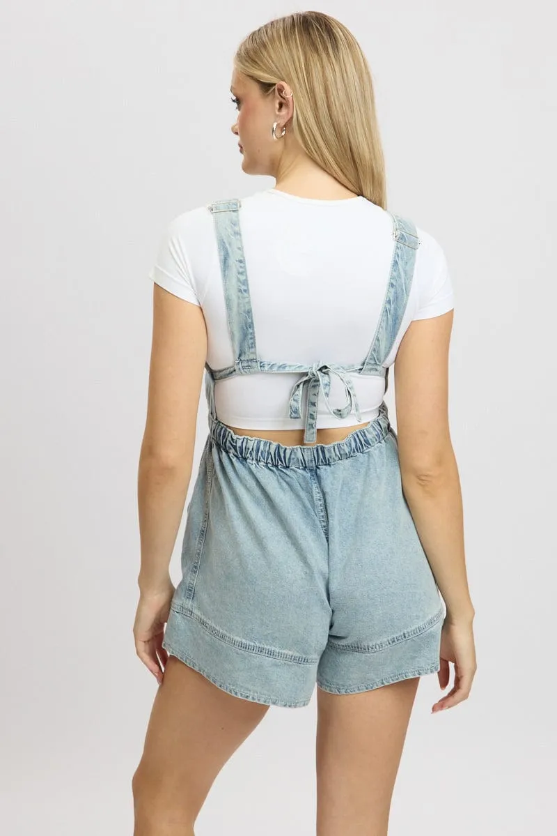 Denim Overall Shorts
