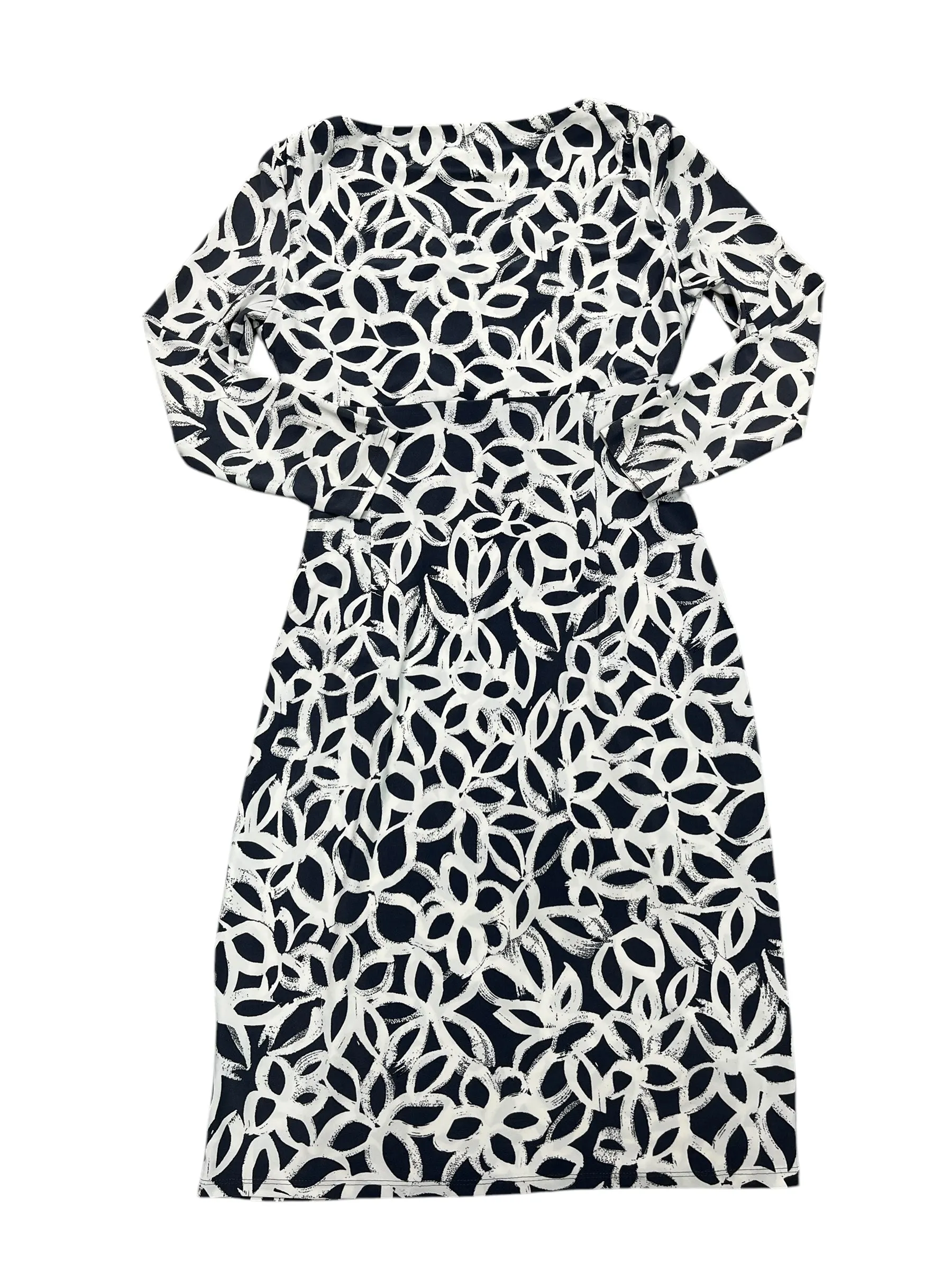 Dress Casual Midi By Lauren By Ralph Lauren In Grey & White, Size:Xs