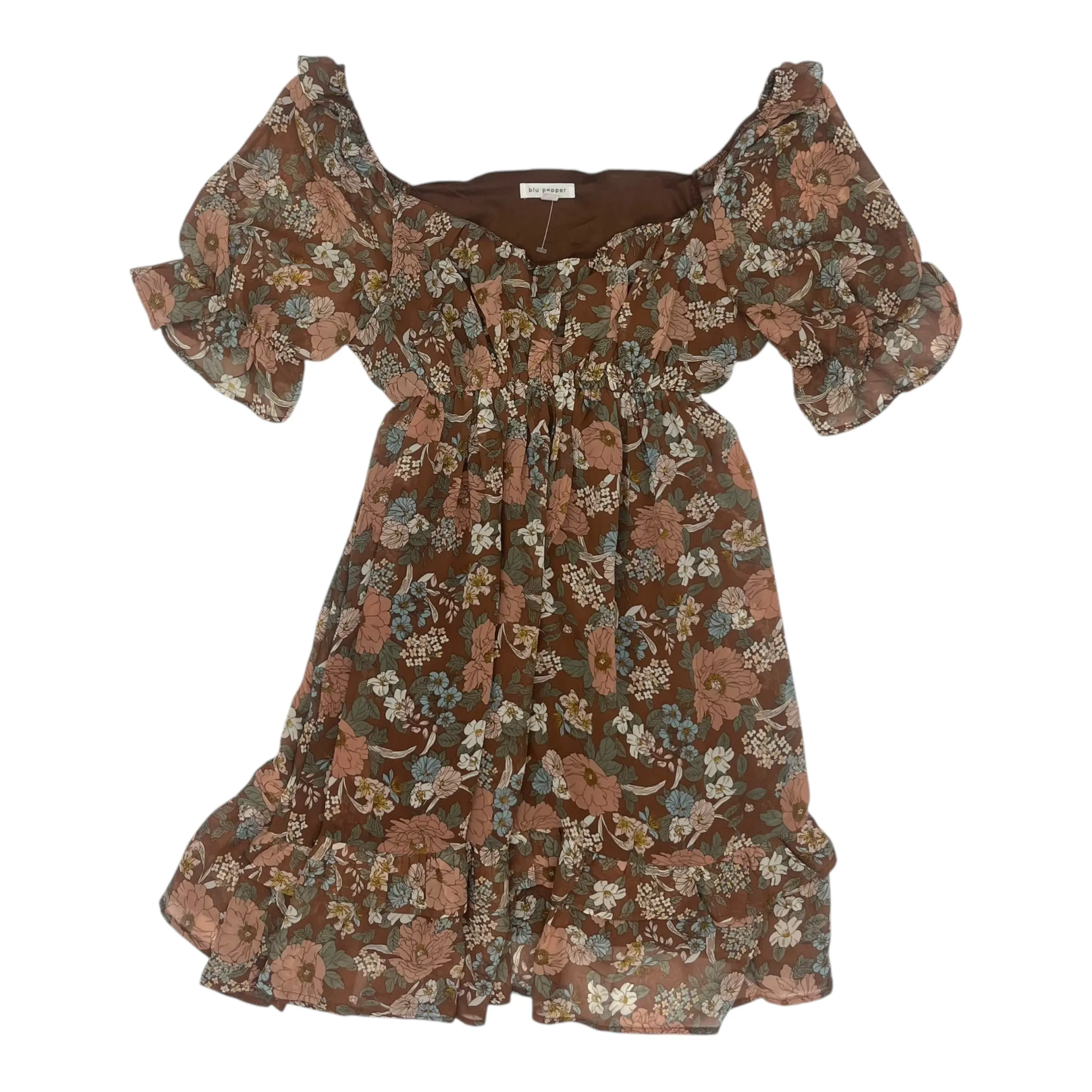 Dress Casual Short By Blu Pepper In Floral Print, Size:L