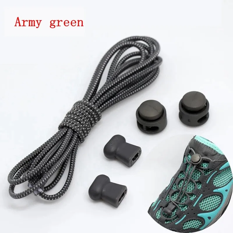Elastic Shoelaces Round Locking No Tie Shoe Laces