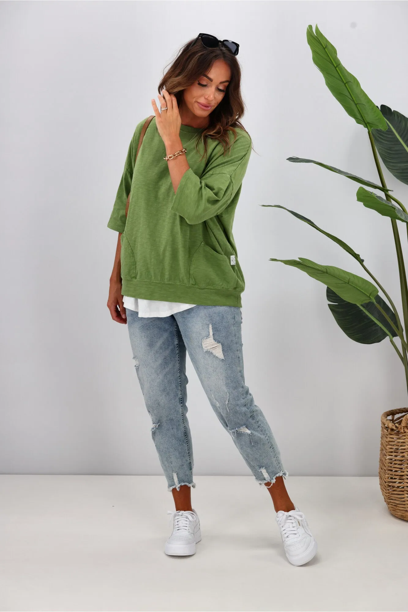 Elm Mazie Sweat Cedar Green