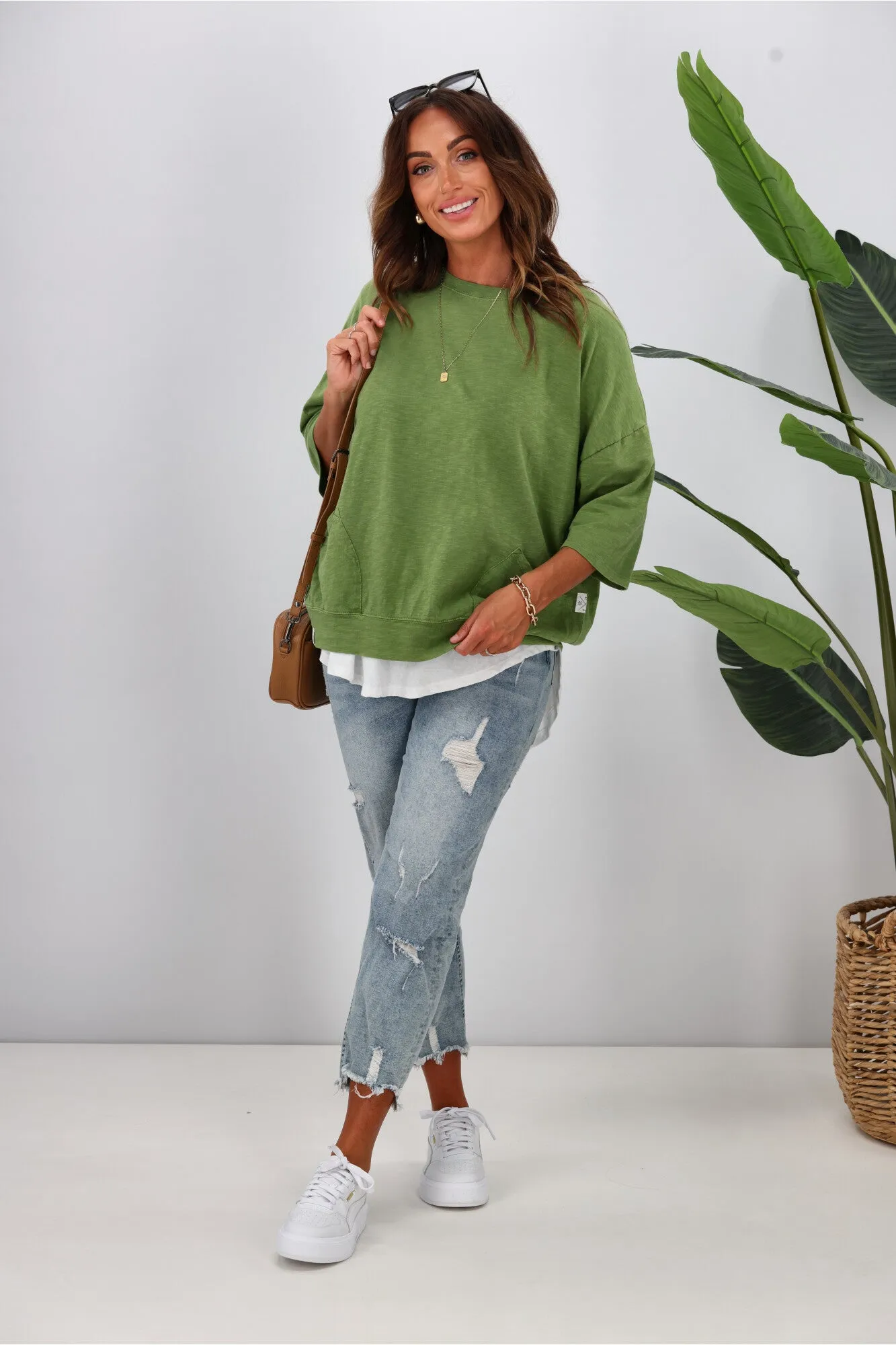 Elm Mazie Sweat Cedar Green