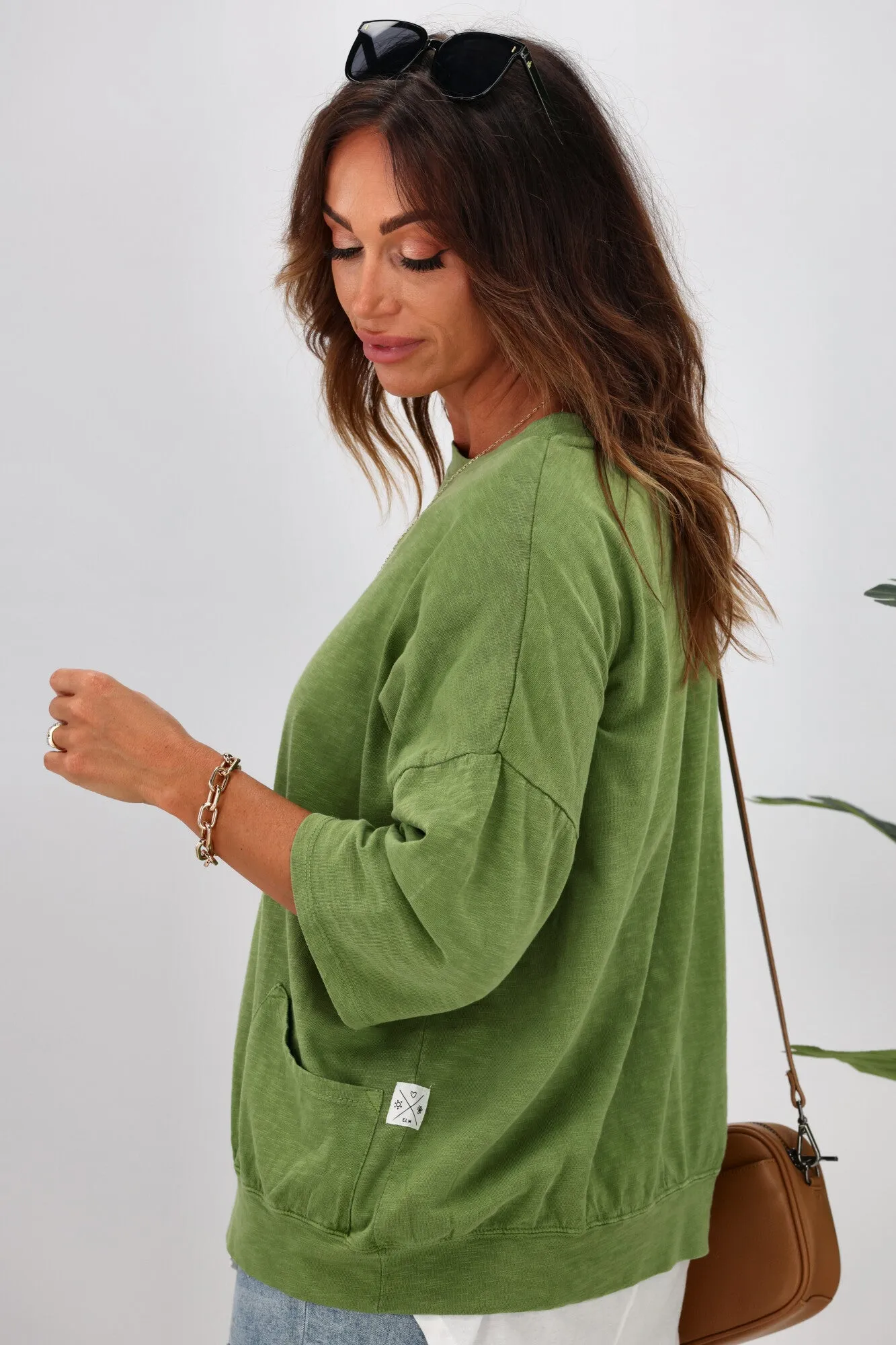 Elm Mazie Sweat Cedar Green