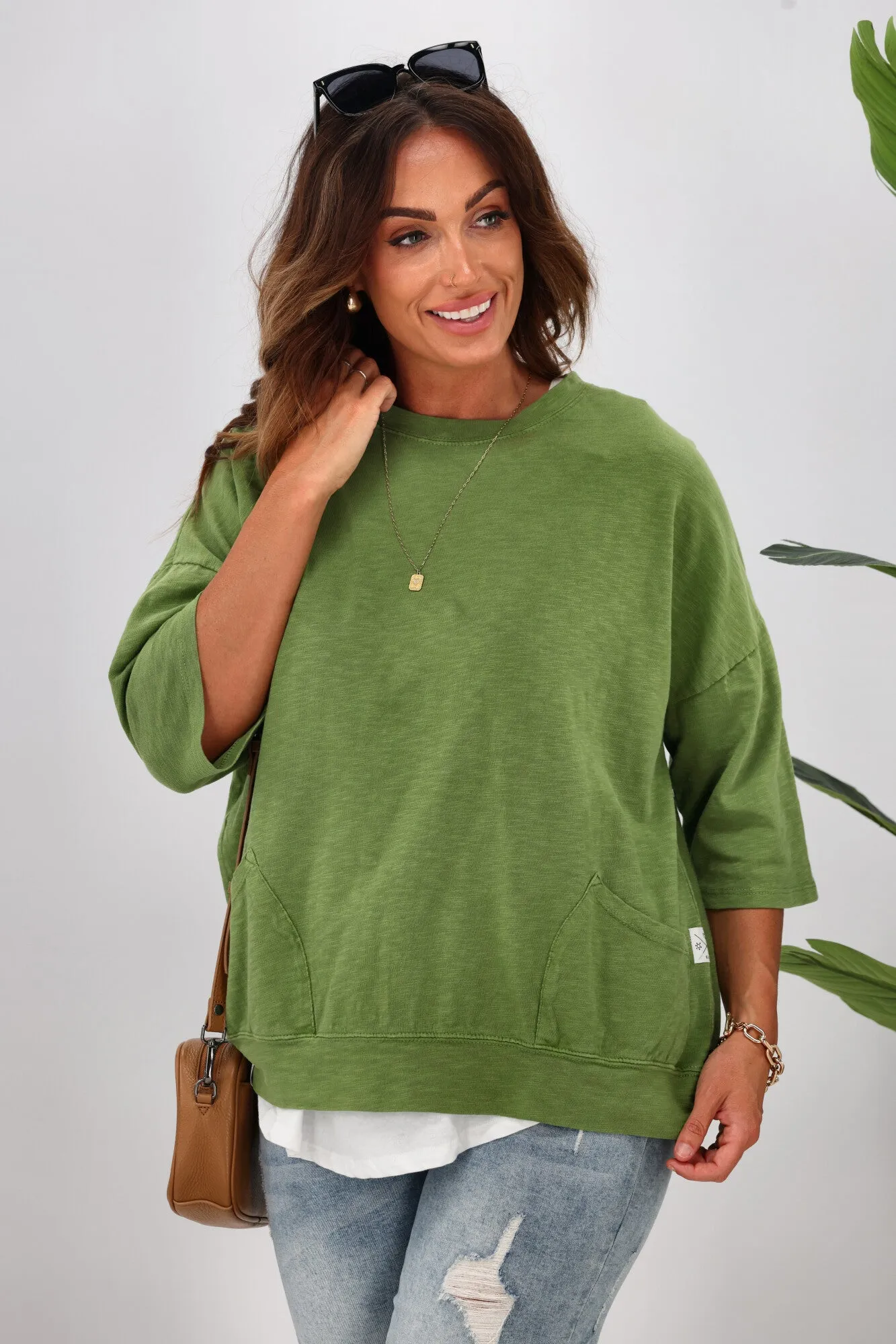 Elm Mazie Sweat Cedar Green