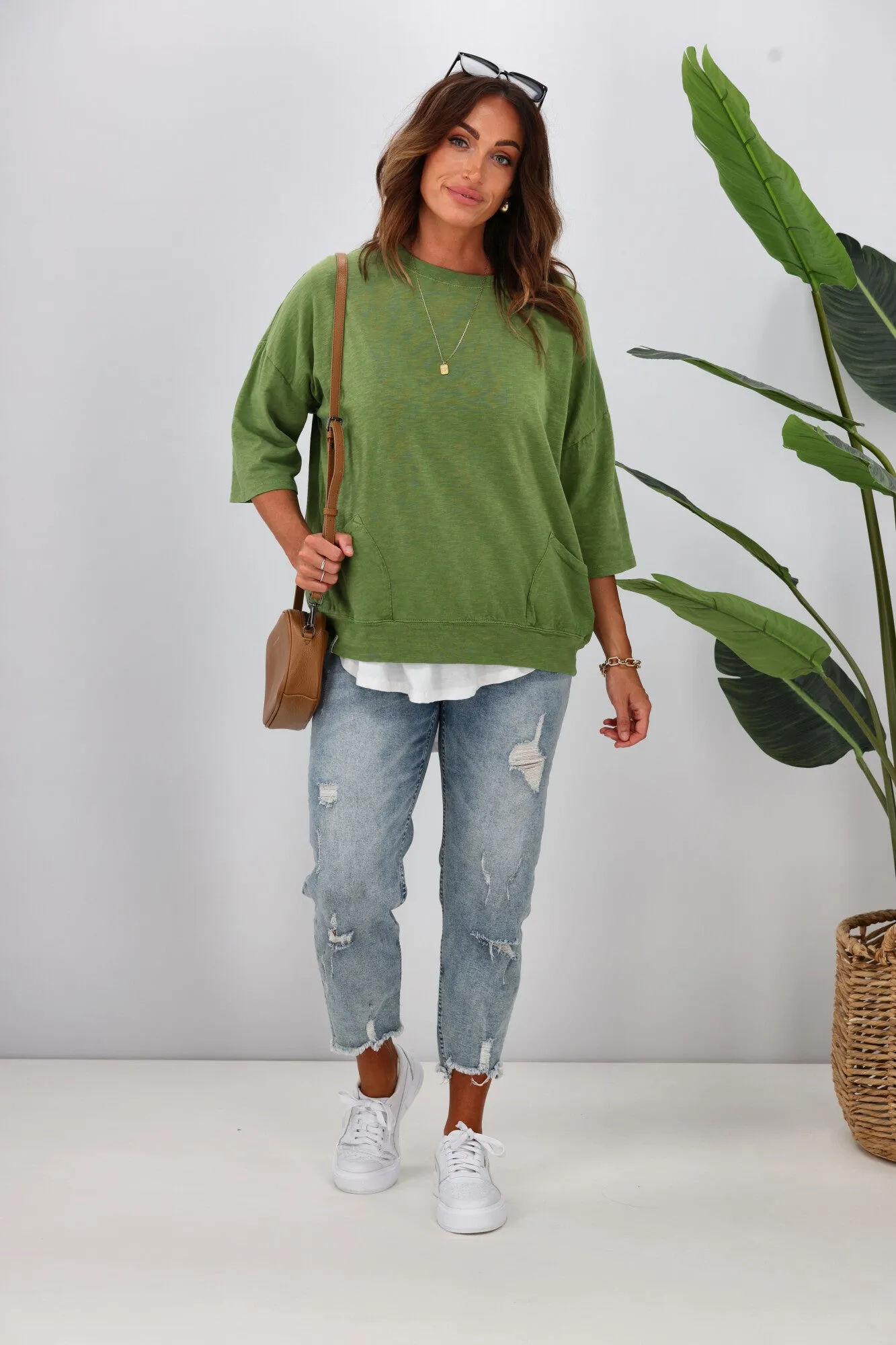 Elm Mazie Sweat Cedar Green
