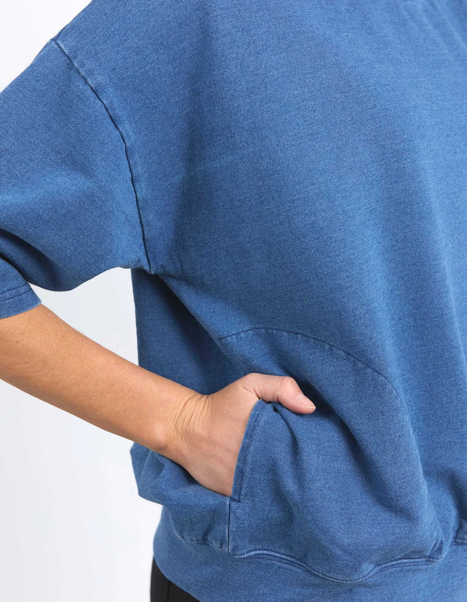 Elm Mazie Sweat Denim Look Washed Blue