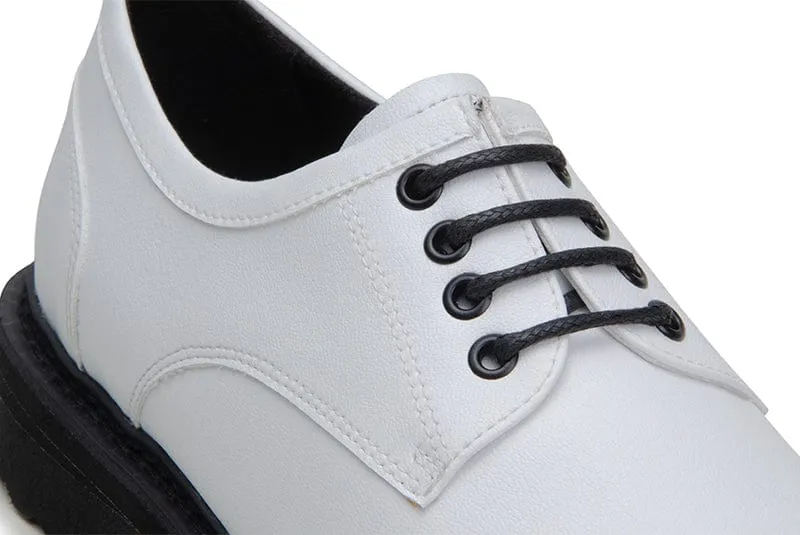 Everyday Unisex Vegan Corn Leather Derby Shoes | White