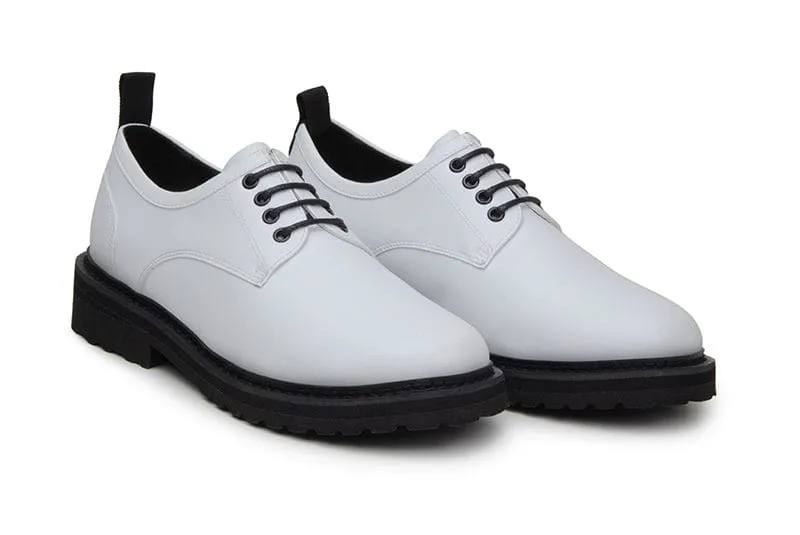 Everyday Unisex Vegan Corn Leather Derby Shoes | White