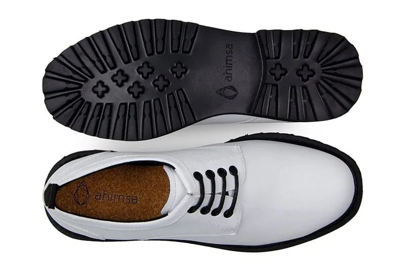 Everyday Unisex Vegan Corn Leather Derby Shoes | White