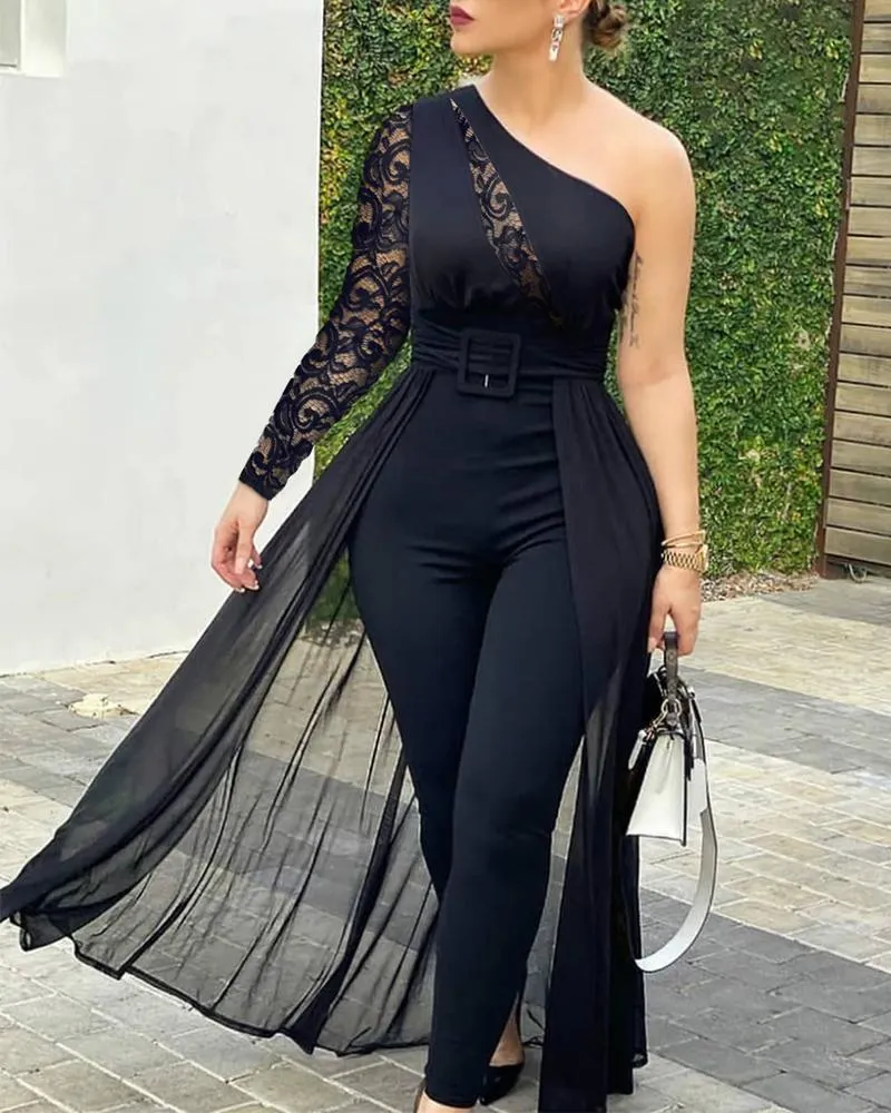 Fashion Rompers Womens Jumpsuit with Belt