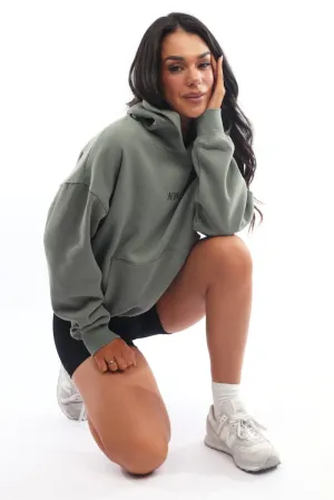 Green Hoodie Sweater Long Sleeve