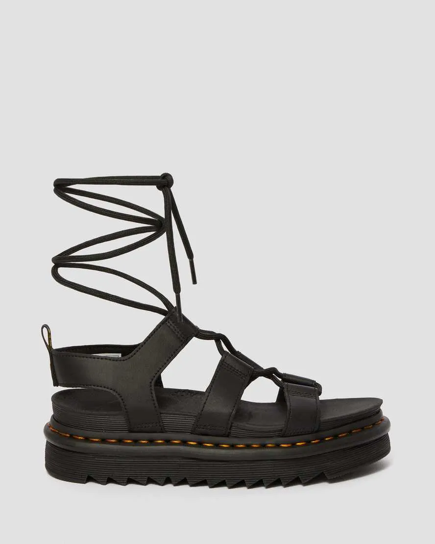 Nartilla Women's Leather Gladiator Sandals Black