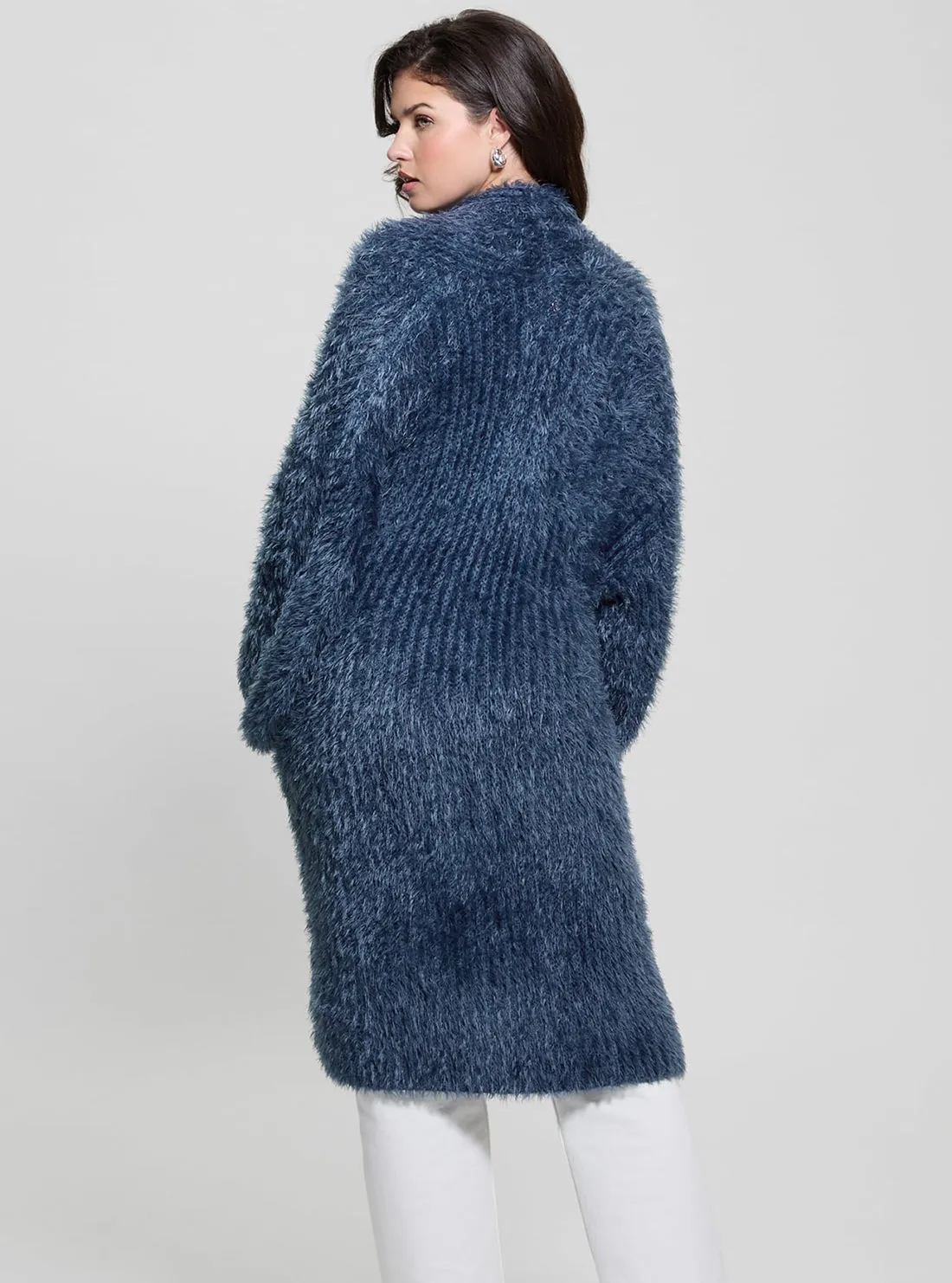 Navy Nori Midi Feather Cardigan