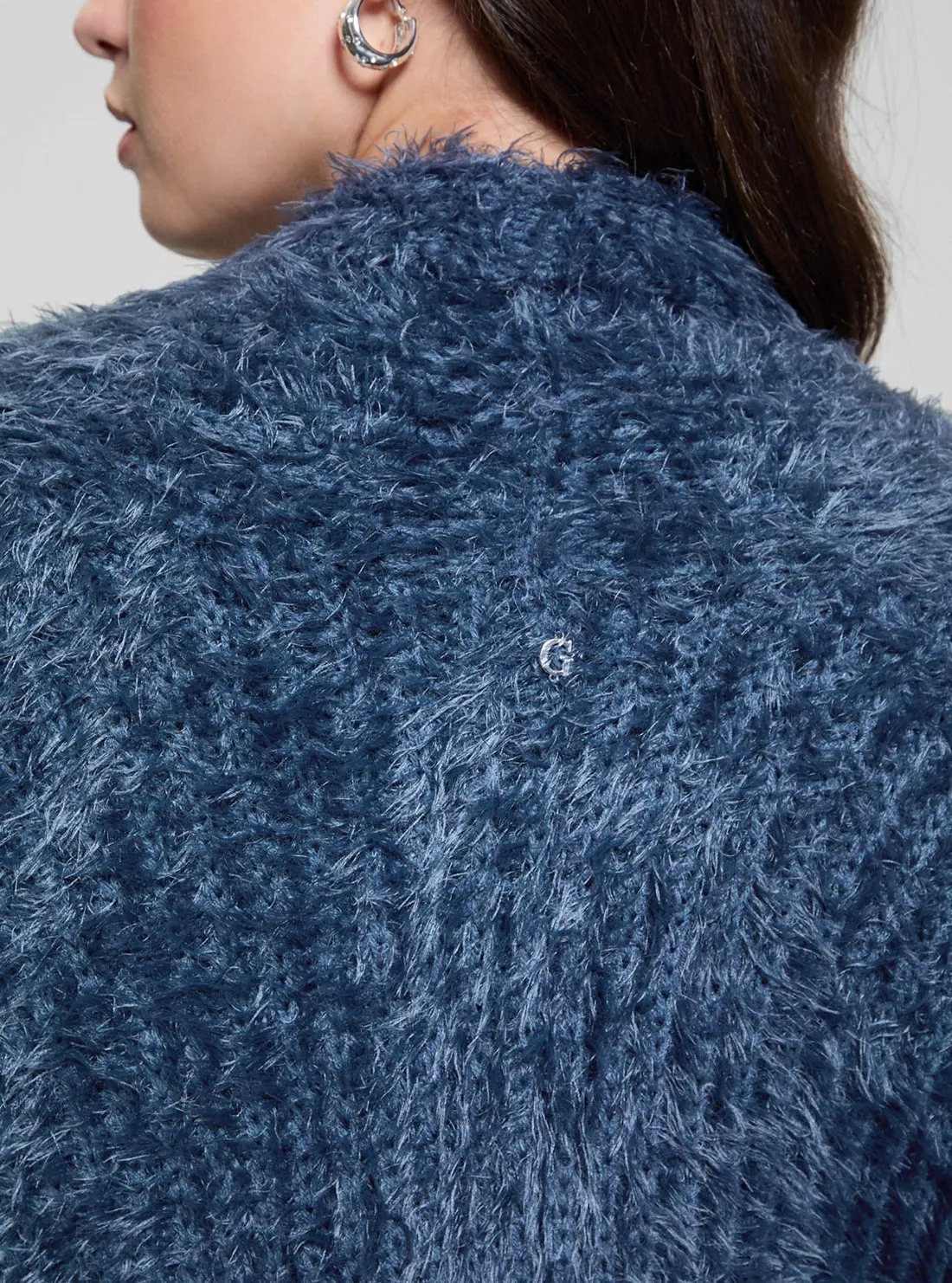 Navy Nori Midi Feather Cardigan