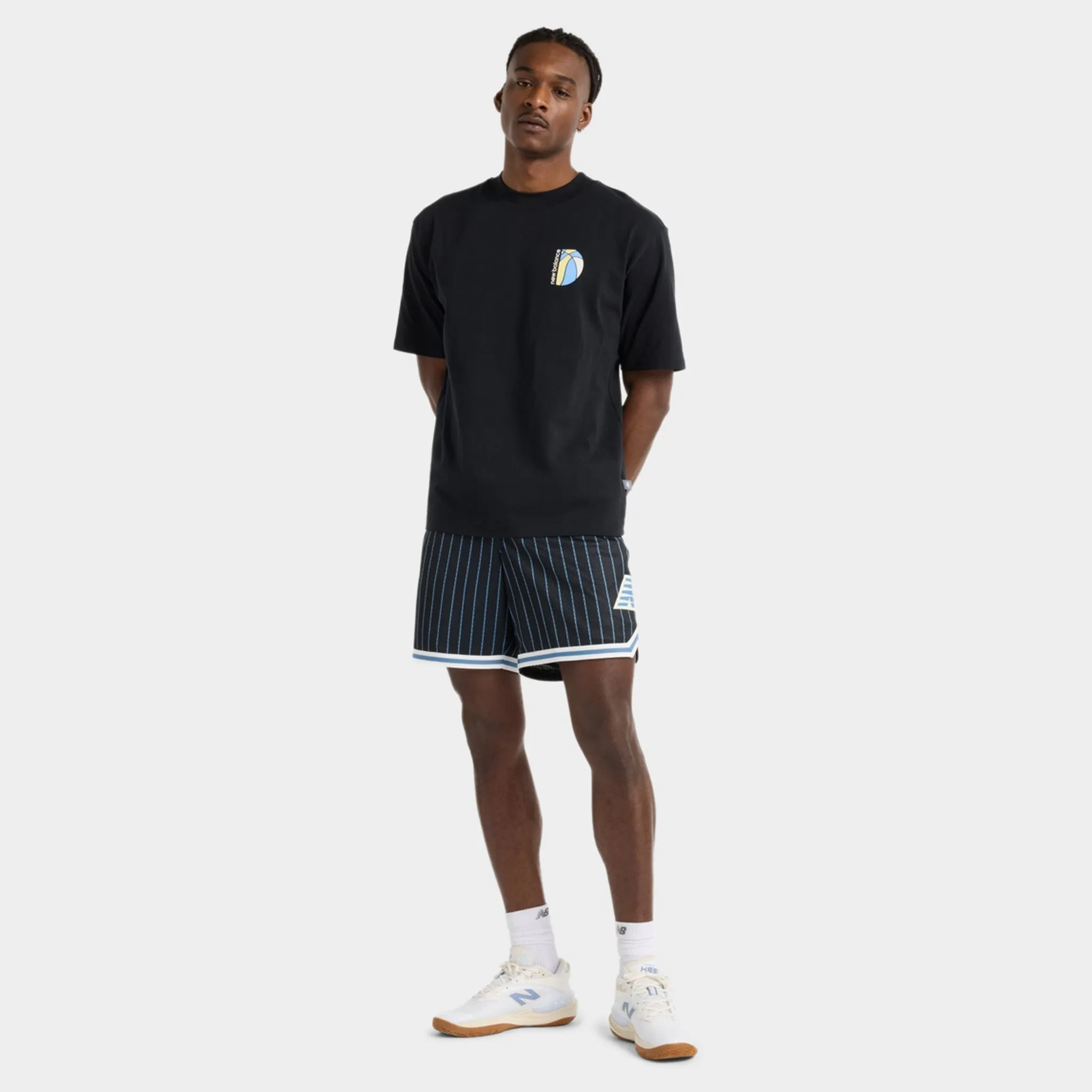 New Balance Hoops Mosaic Court Graphic T-Shirt / Black