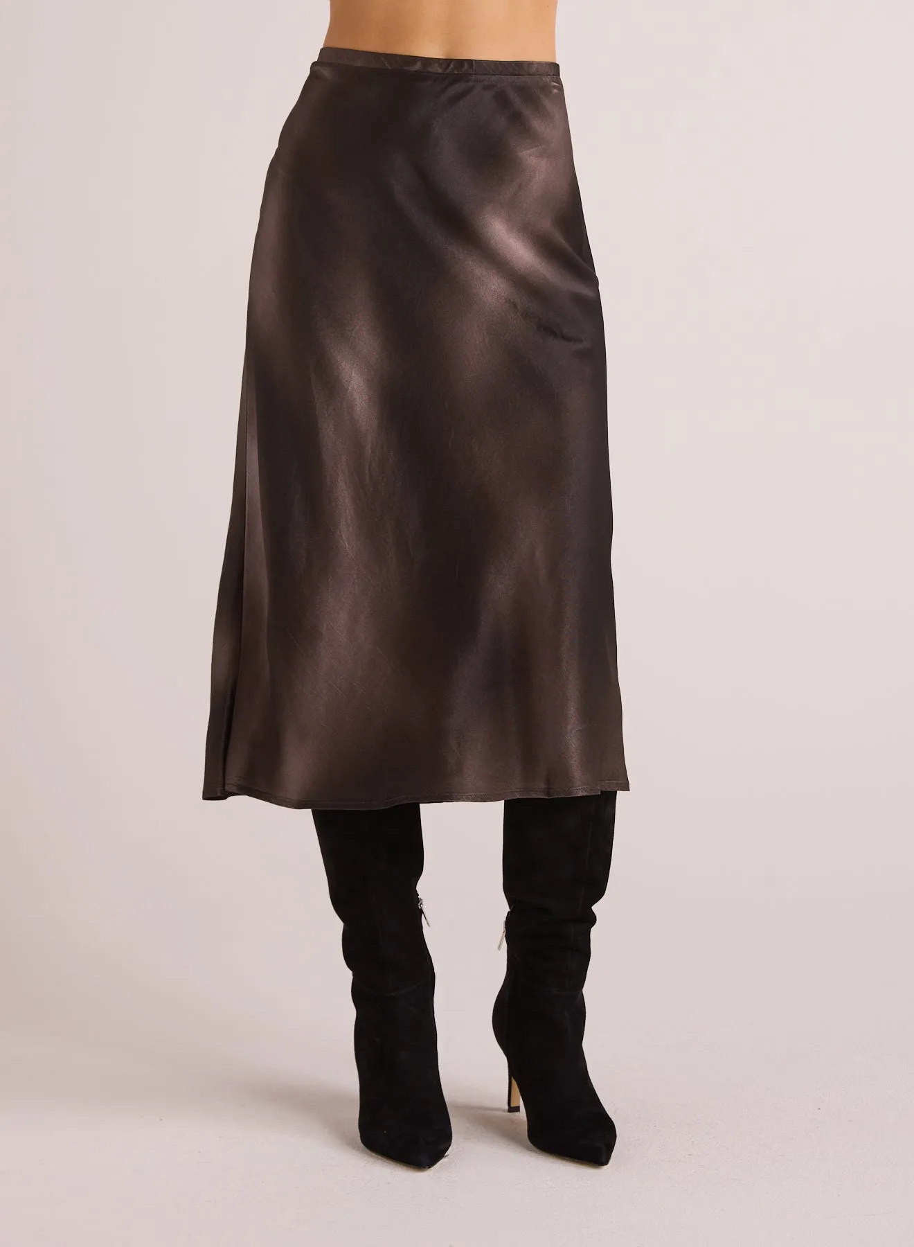 Nora Midi Bias Skirt - Smoke Gradient Print