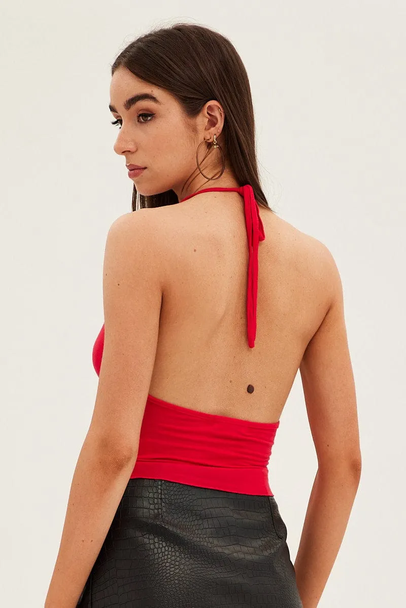 Red Halter Top Jersey