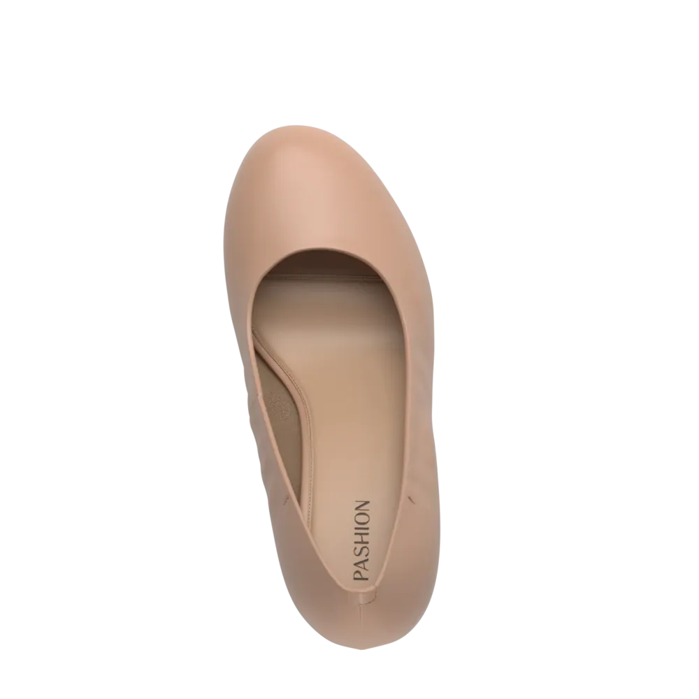 The Ballet Pump - Latte Stretch Leather 3 Stiletto - FINAL SALE