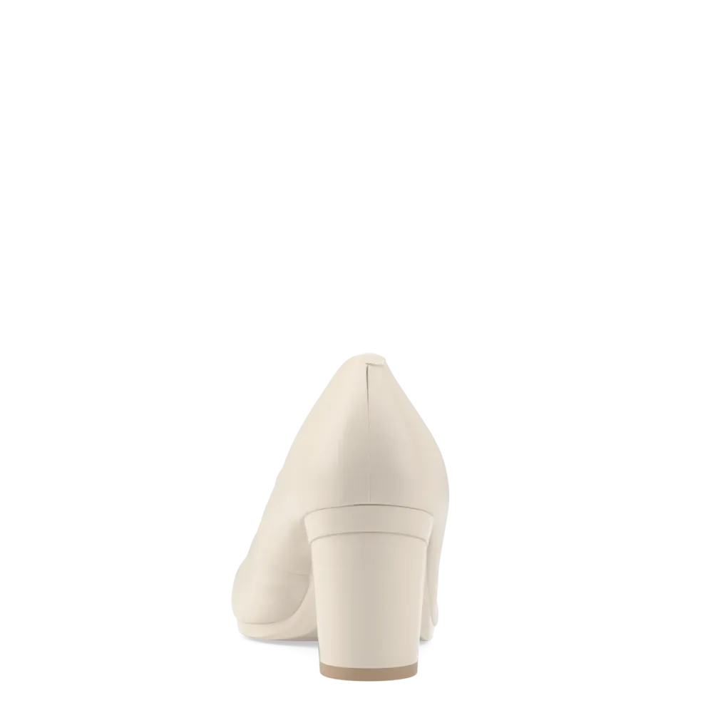 The Pump - Ivory Leather 3 Block
