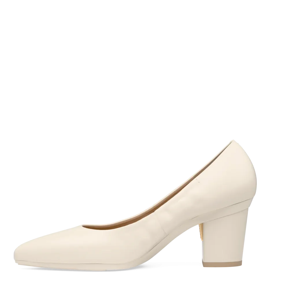The Pump - Ivory Leather 3 Block
