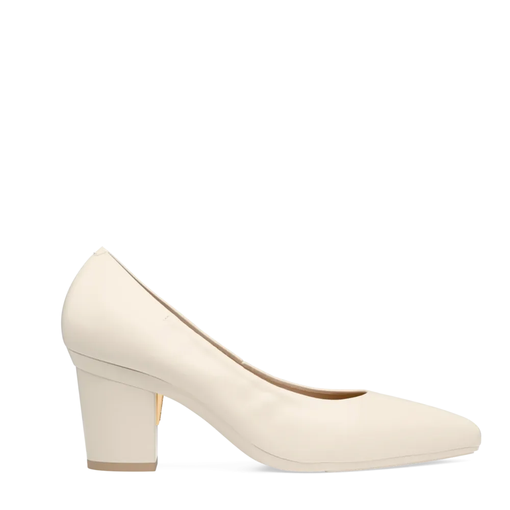 The Pump - Ivory Leather 3 Block