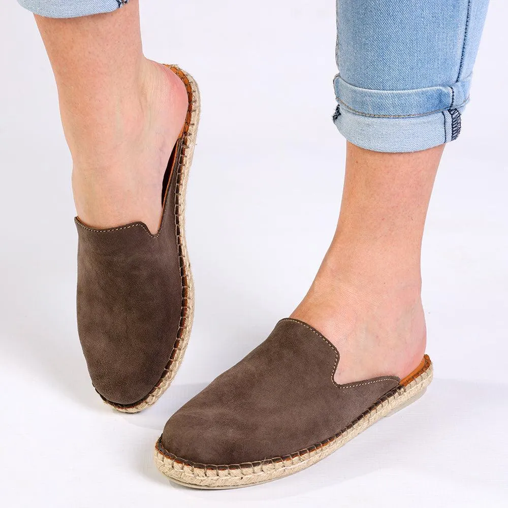 Tsonga Ukubasa Leather Mule Sandal - Fungi Velour