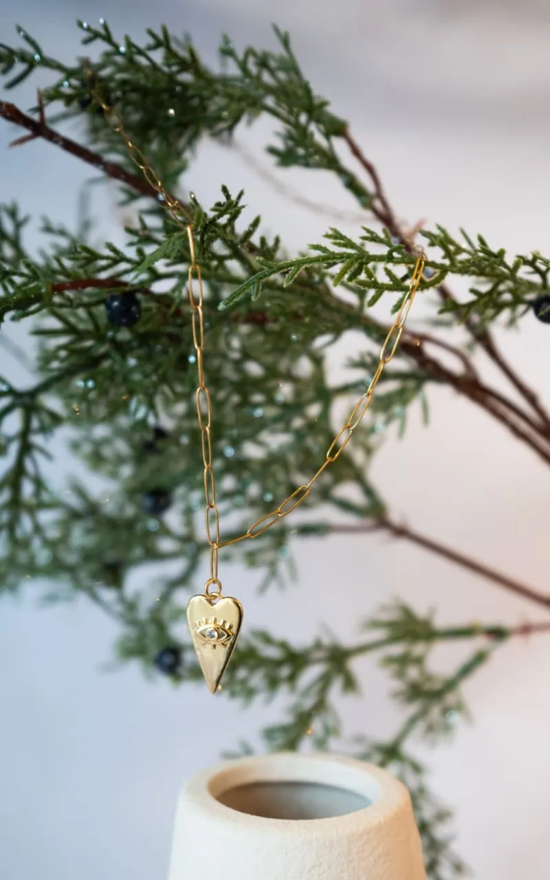 Twisted Baubles- Evil Eye Heart Necklace