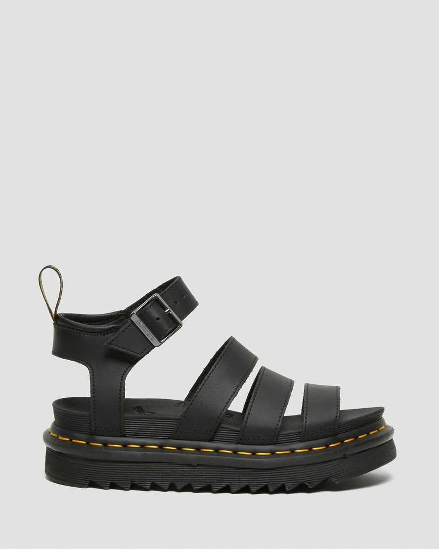 Unisex Blaire Hydro Leather Strap Sandals Black
