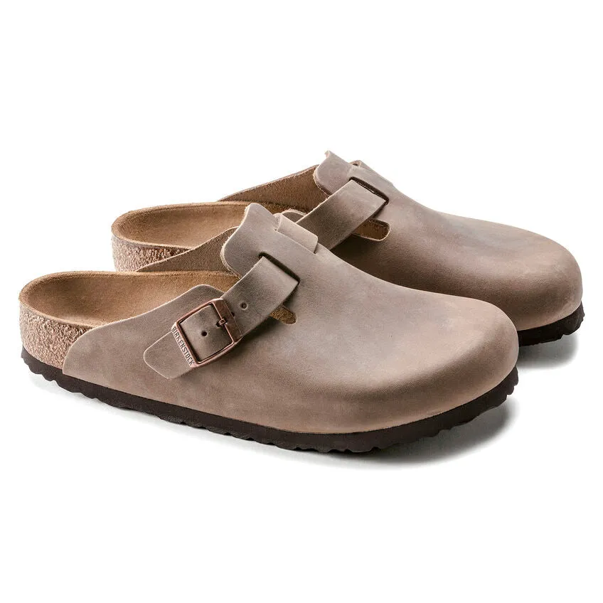 Unisex Boston Oiled Leather Tobacco Brown Regular/Wide