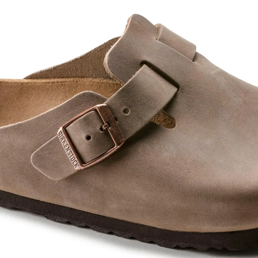 Unisex Boston Oiled Leather Tobacco Brown Regular/Wide