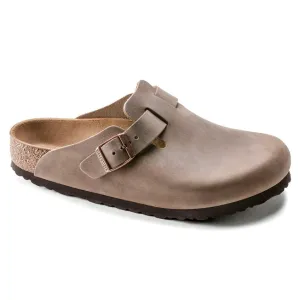 Unisex Boston Oiled Leather Tobacco Brown Regular/Wide