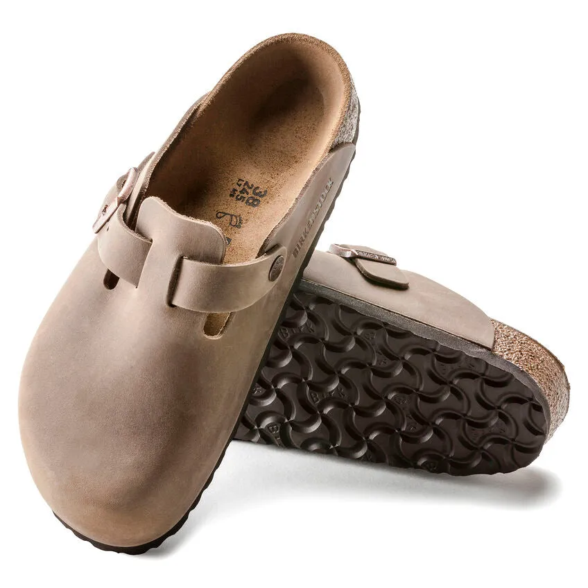 Unisex Boston Oiled Leather Tobacco Brown Regular/Wide
