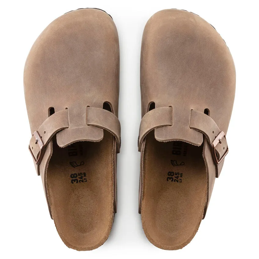 Unisex Boston Oiled Leather Tobacco Brown Regular/Wide