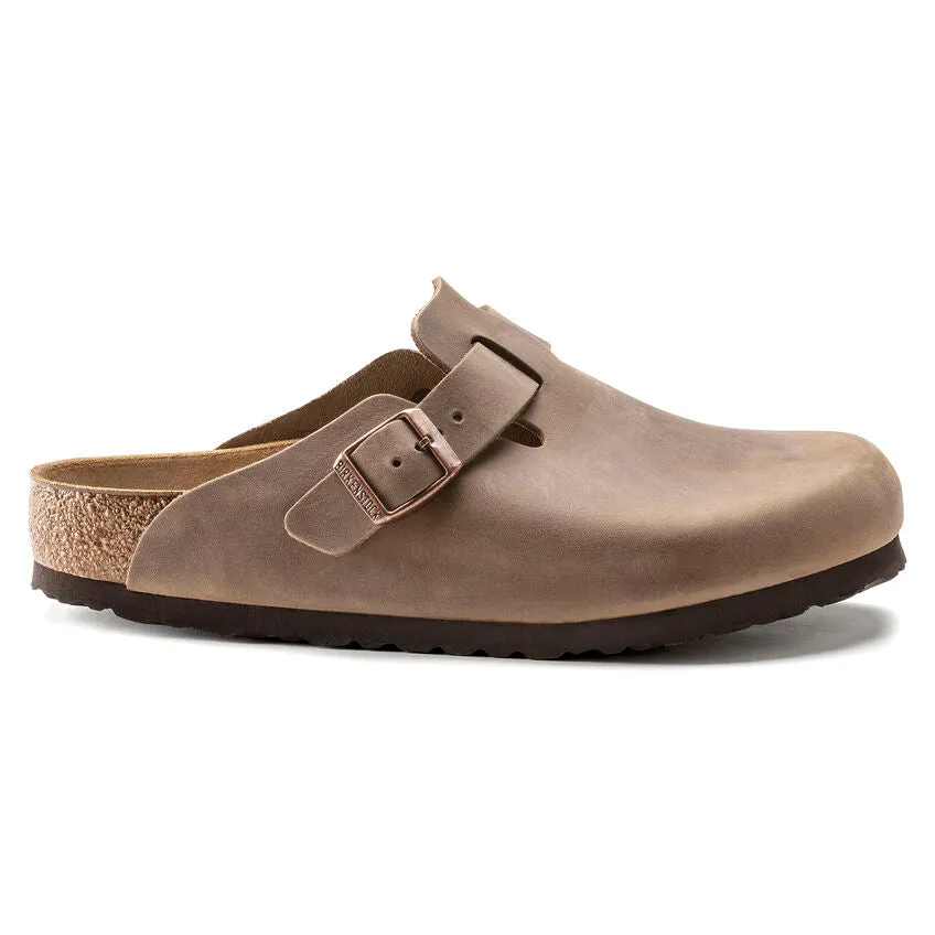 Unisex Boston Oiled Leather Tobacco Brown Regular/Wide