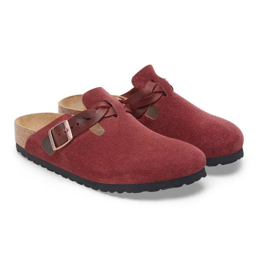 Women's Boston Braided Suede Leather Zinfandel Medium/Narrow