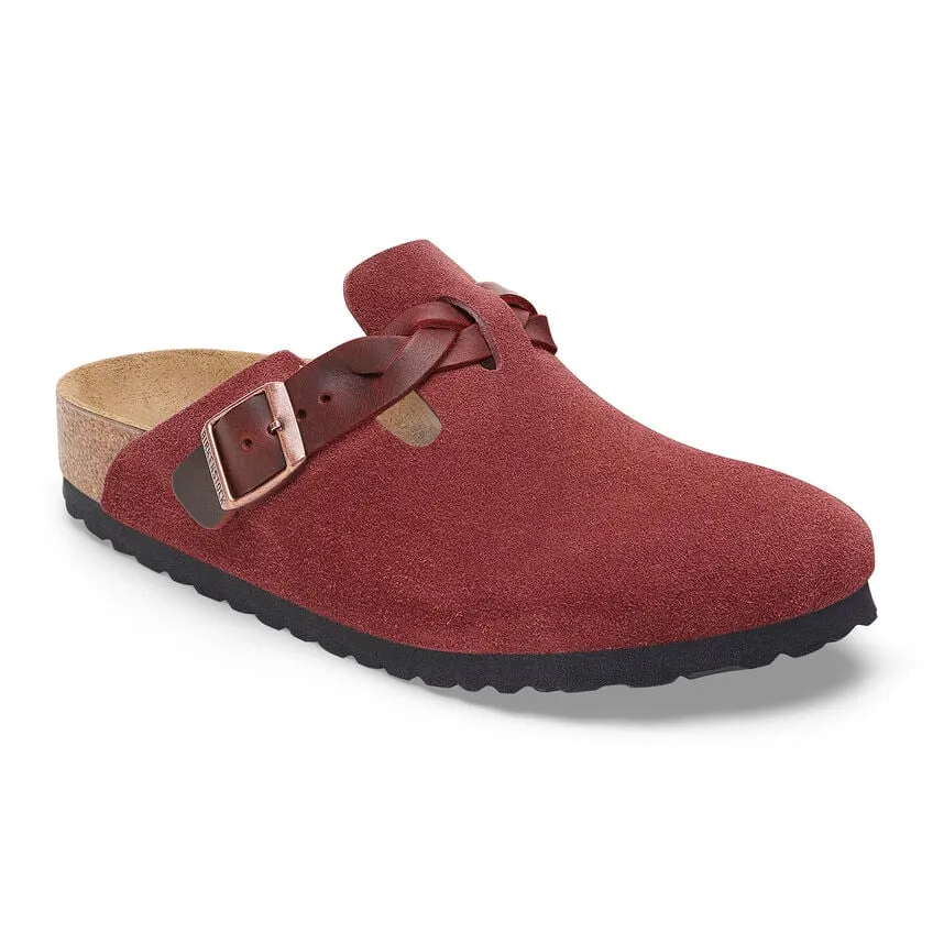 Women's Boston Braided Suede Leather Zinfandel Medium/Narrow