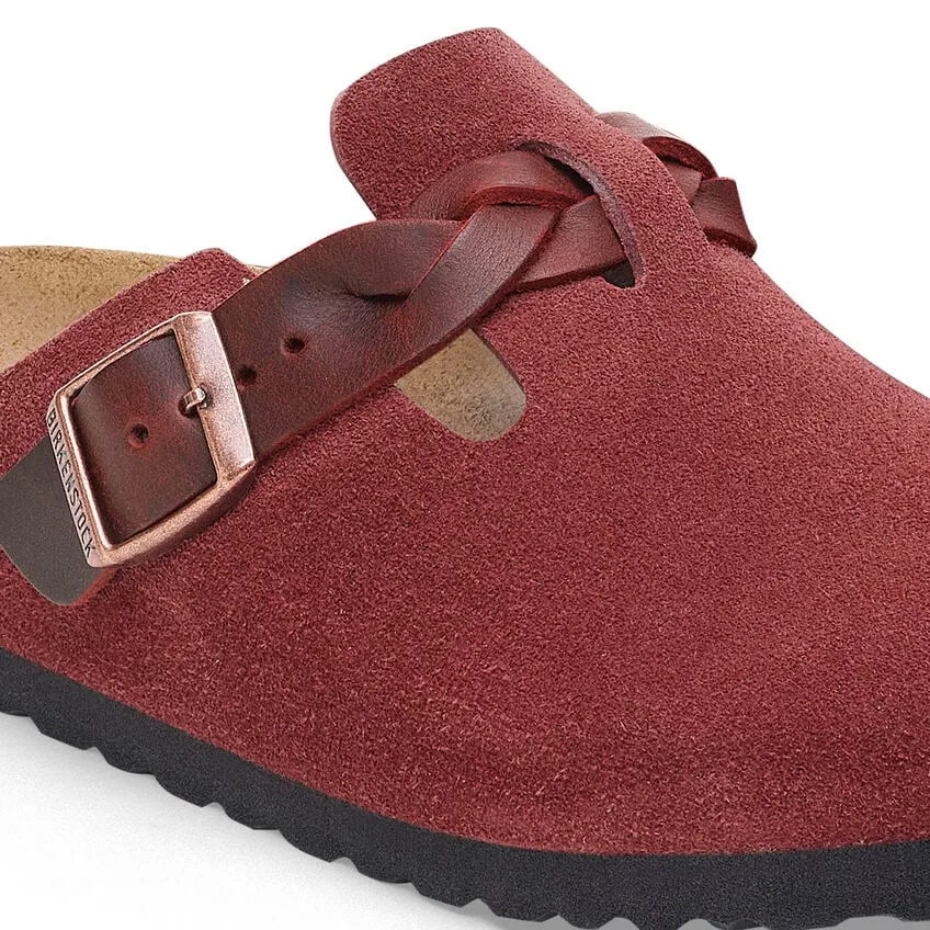 Women's Boston Braided Suede Leather Zinfandel Medium/Narrow