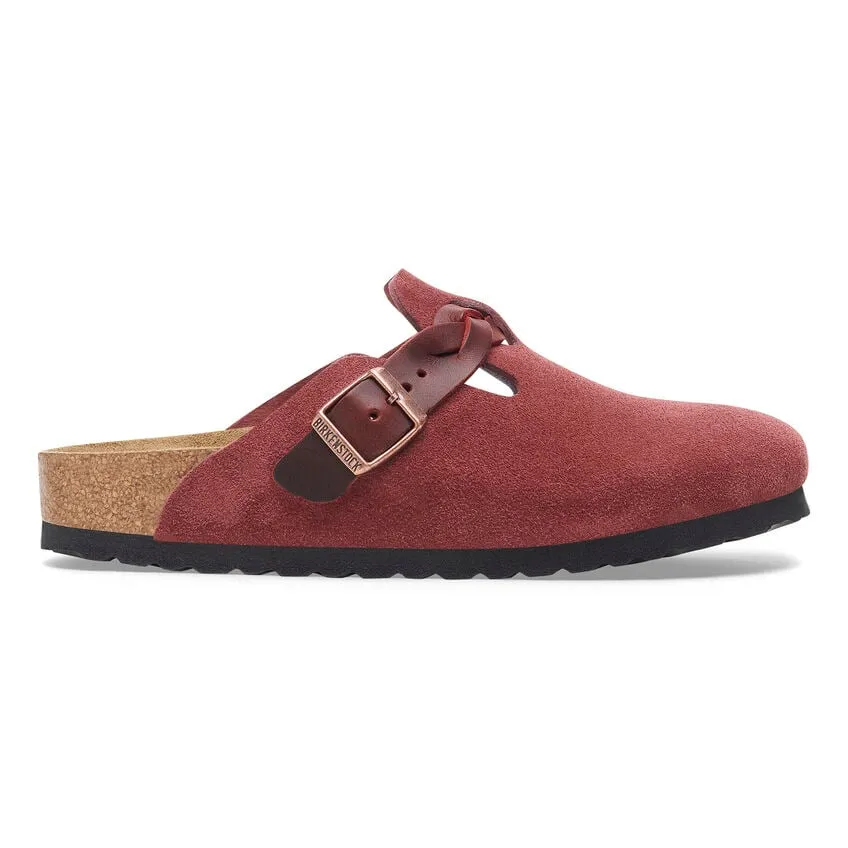 Women's Boston Braided Suede Leather Zinfandel Medium/Narrow