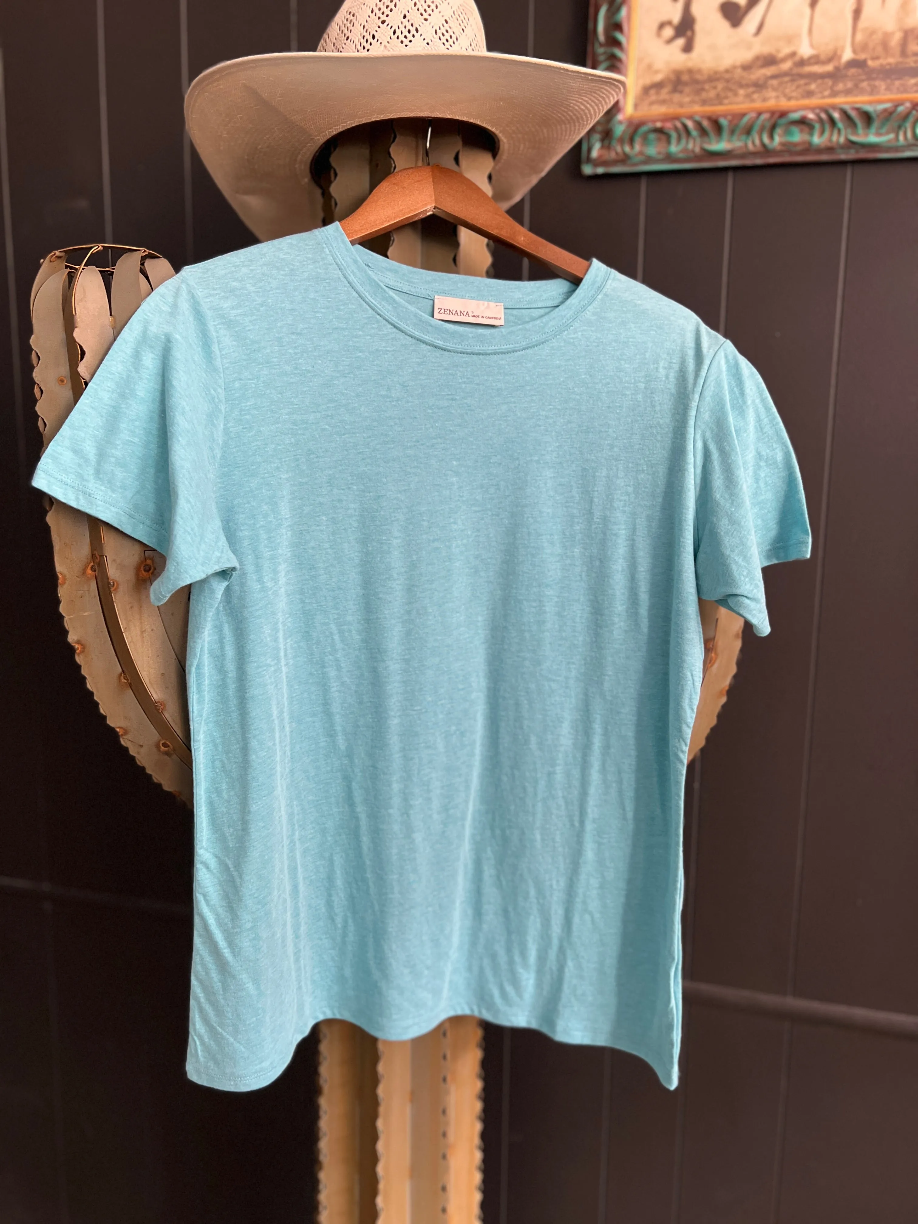Zenana Cotton Boyfriend Round Neck Basic Tee